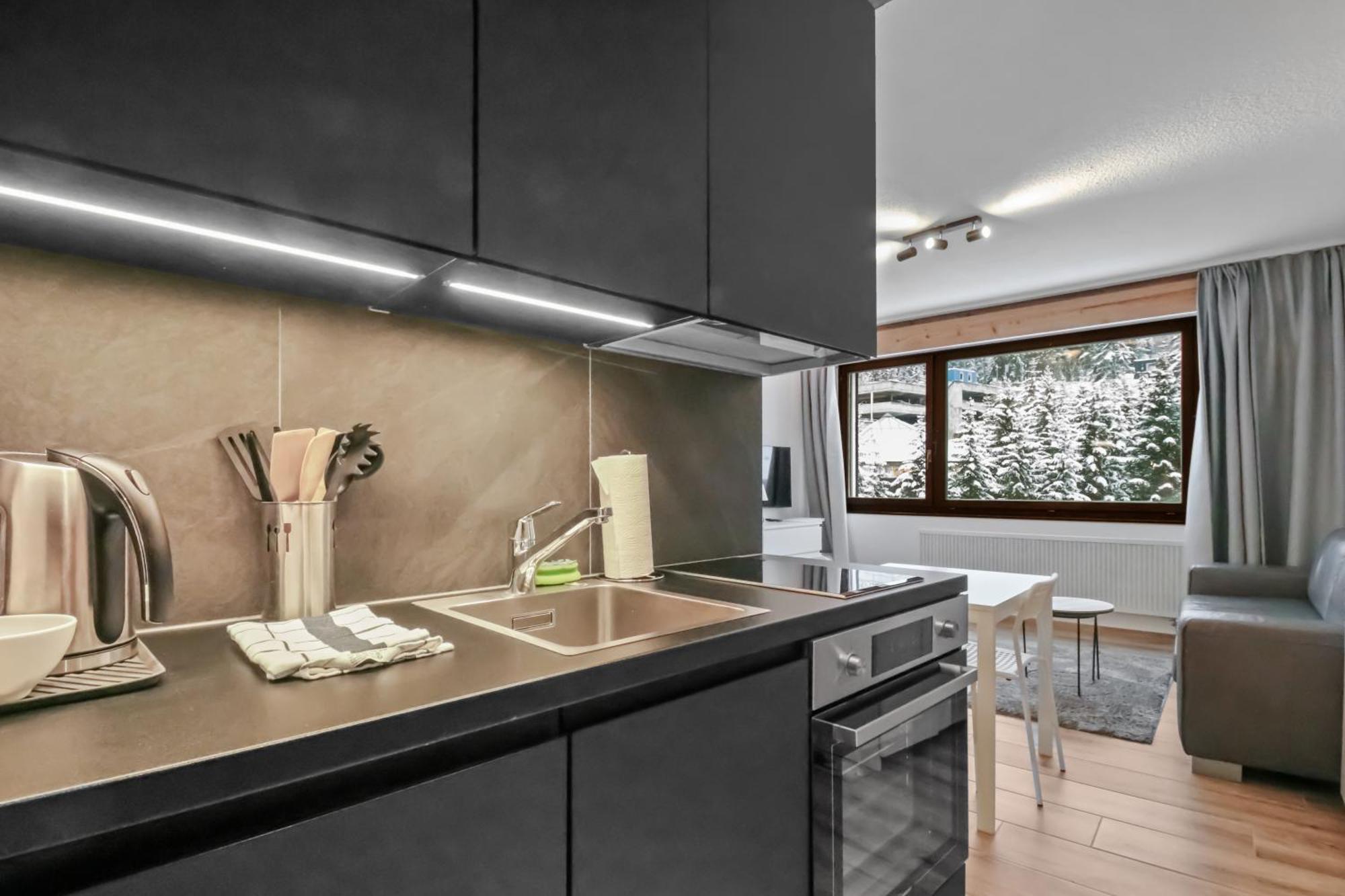 Studio Cosy Au Centre De Crans-Montana Exteriér fotografie